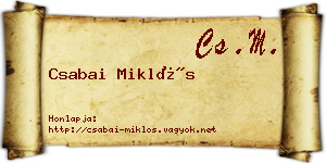 Csabai Miklós névjegykártya