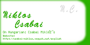 miklos csabai business card